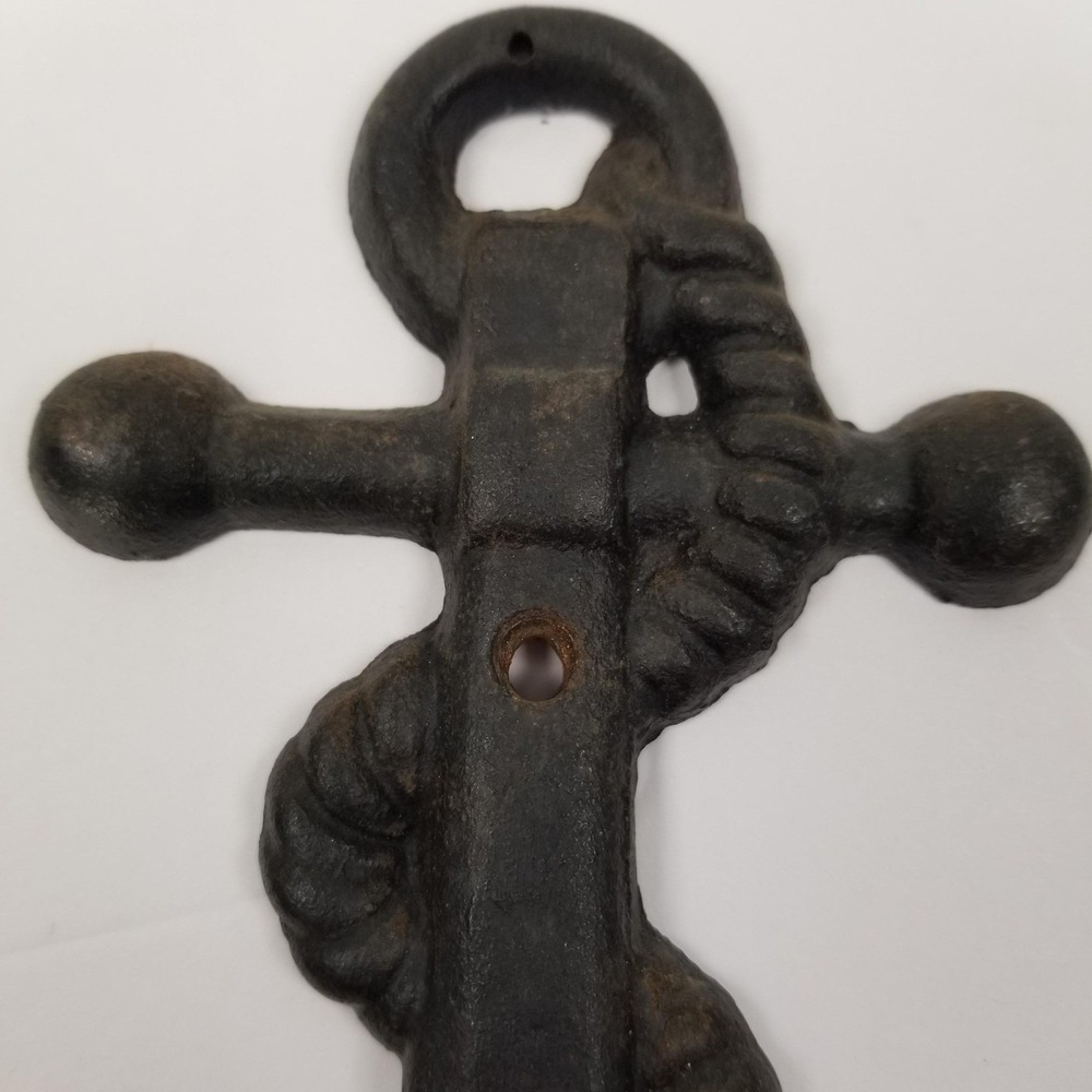 Vintage Cast Iron Anchor Rope Wall Decor Black Nautical Maritime 5.5" Ocean Lake - Picture 3 of 9